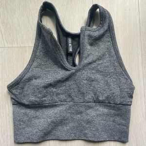 PINK Victoria's Secret Gray Racerback Sports Bra